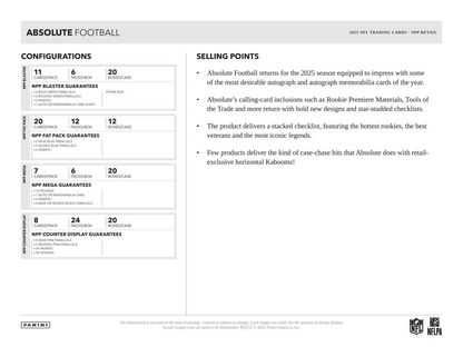 2025 Panini Absolute Football Mega Box