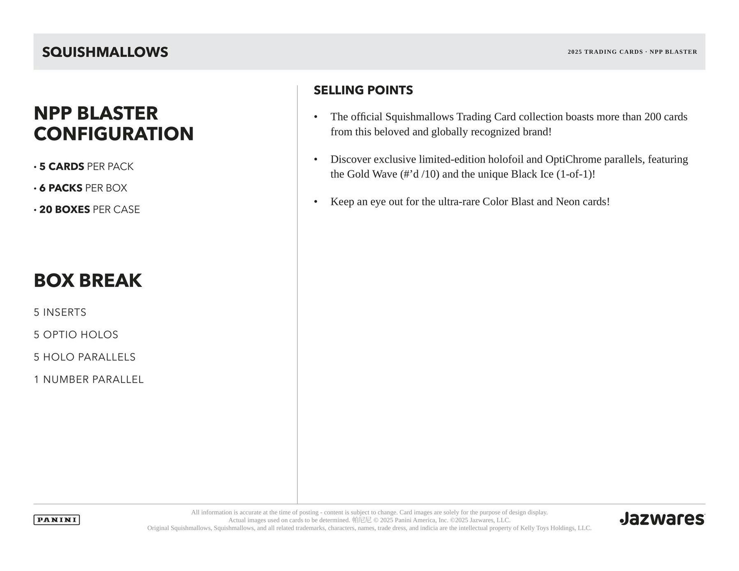 2025 Panini Squishmallows SERIES 2 Blaster Box