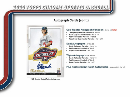 2025 Topps Chrome Updates Baseball Factory Sealed Value Box