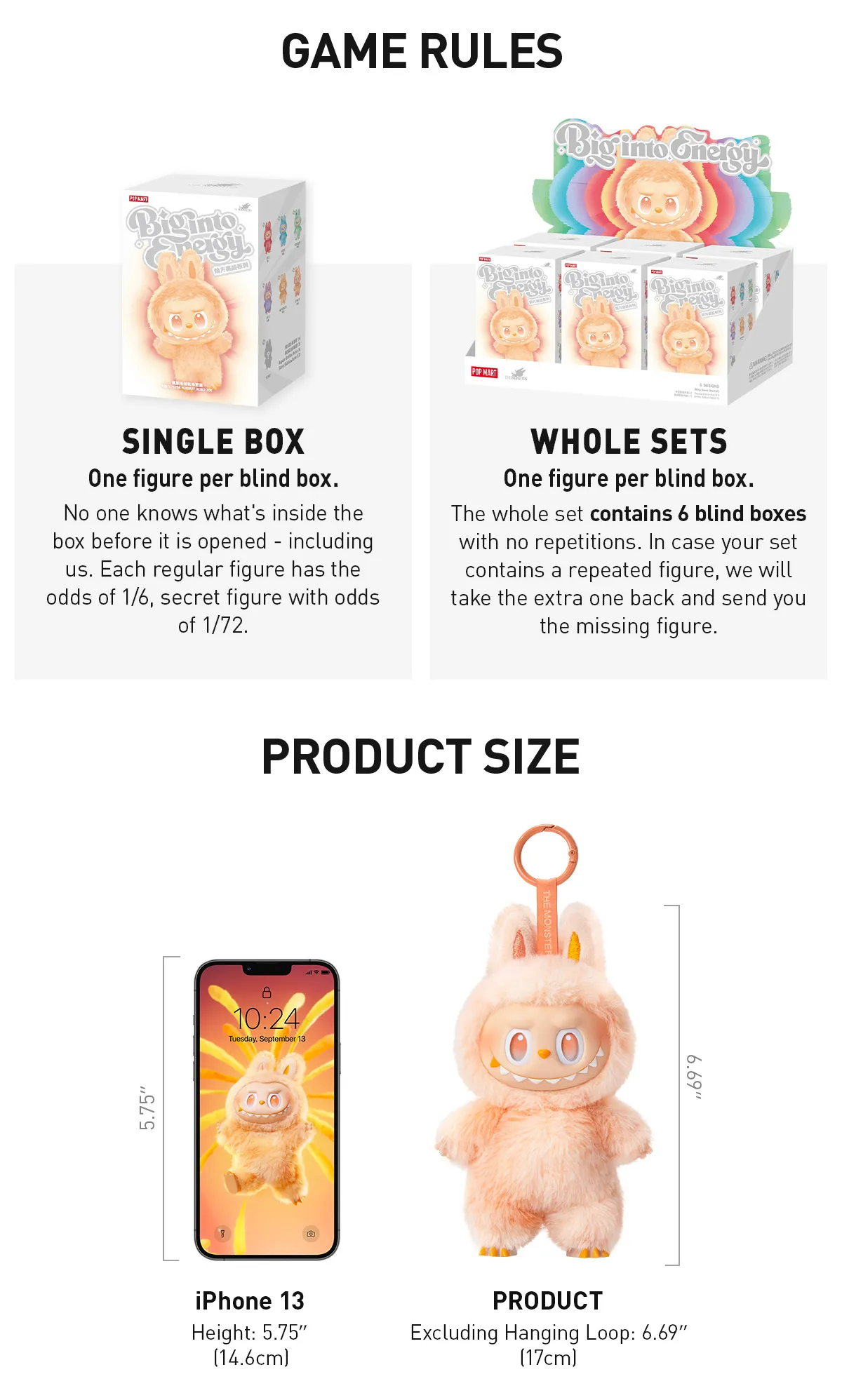 Labubu Big Into Energy - THE MONSTERS Vinyl Plush Pendant Blind Box