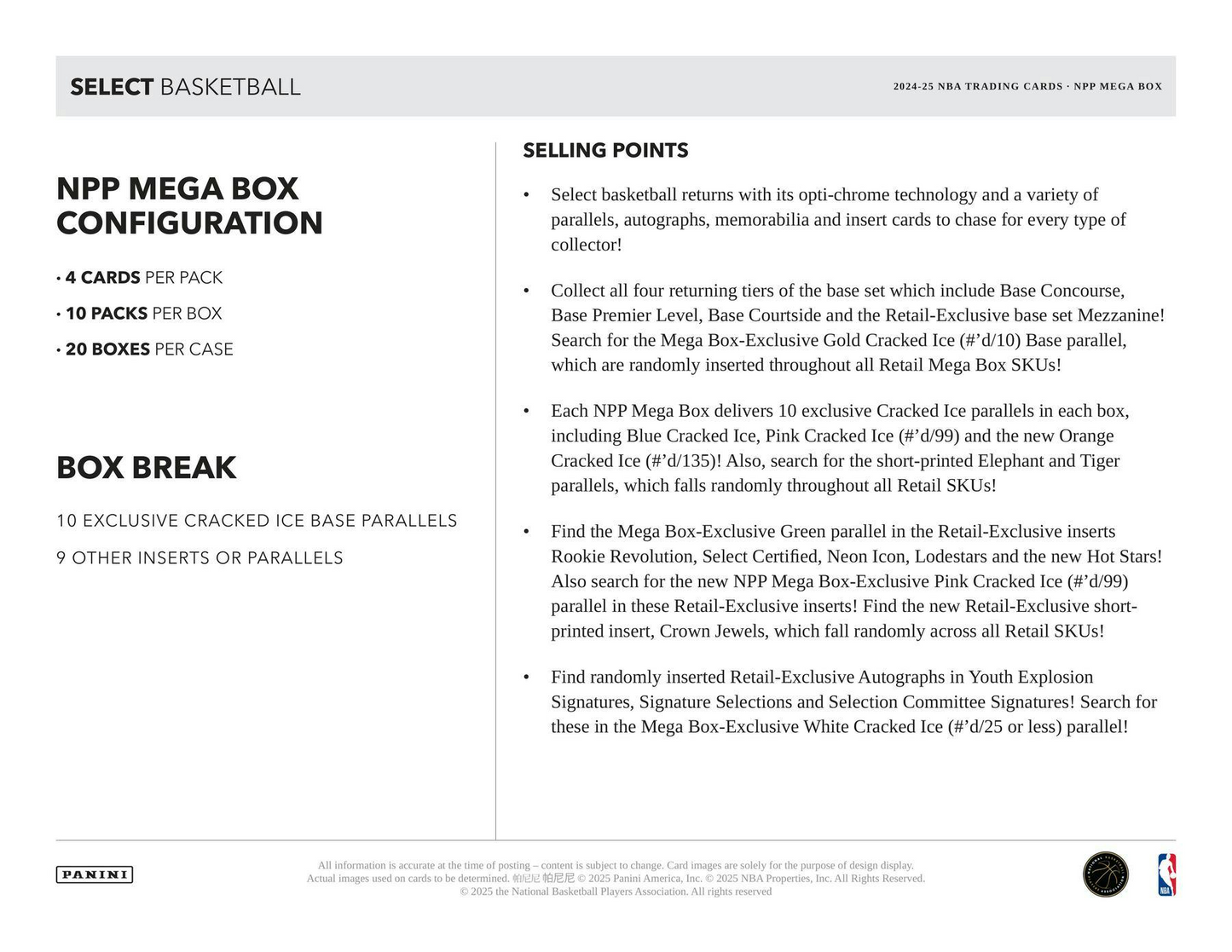 2024-25 Panini Select NBA Basketball Mega Box