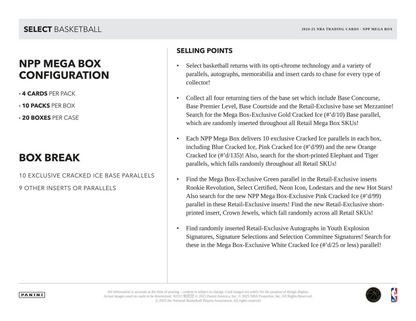 2024-25 Panini Select NBA Basketball Mega Box