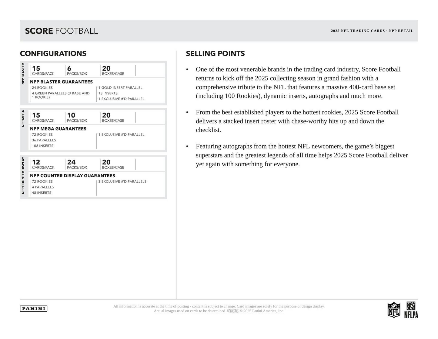 2025 Panini Score Football Mega Box